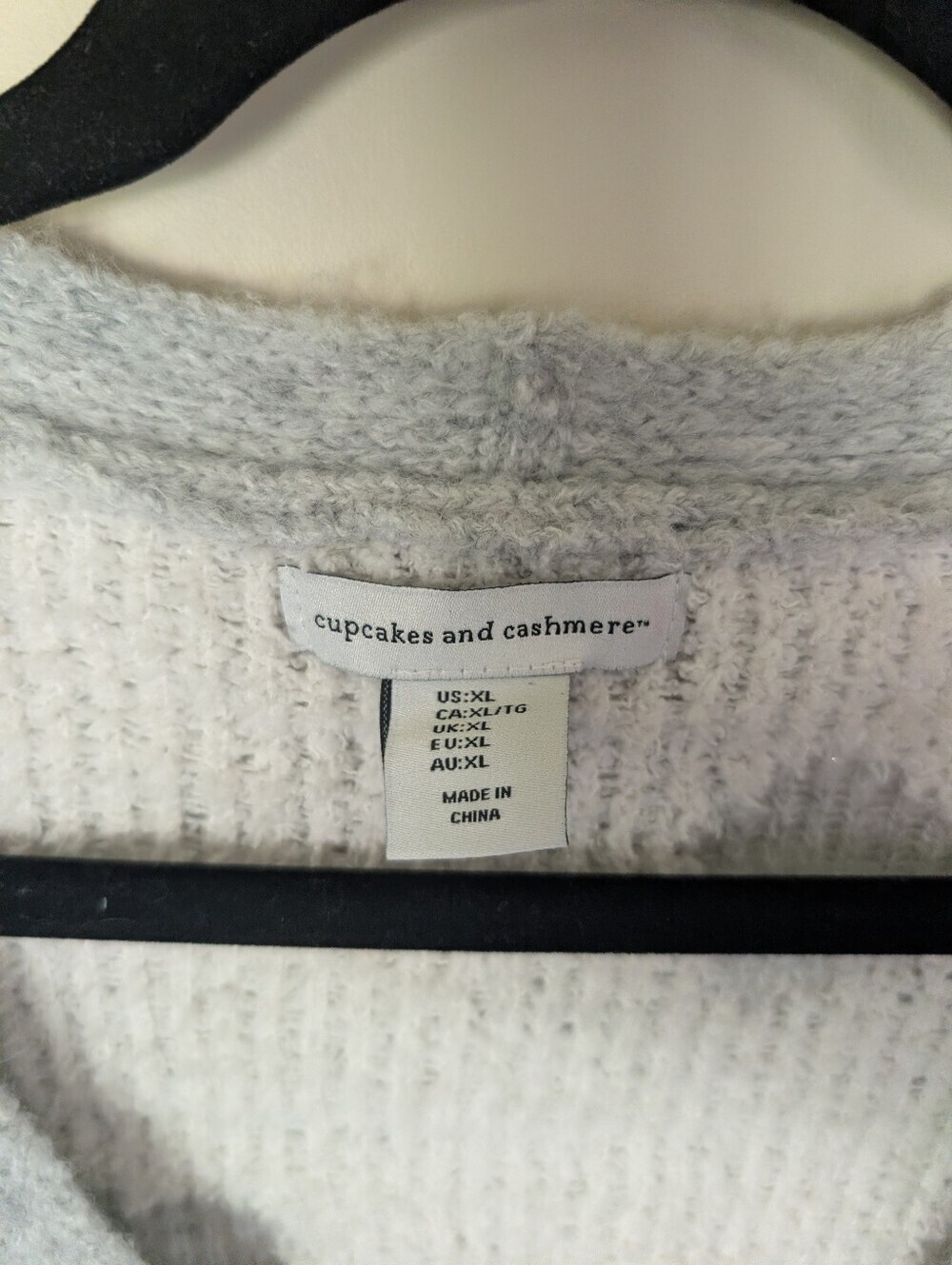 NWOT Cupcakes and Cashmere Cozy Gray Heart Pattern Cardigan Sweater - Picture 2 of 6